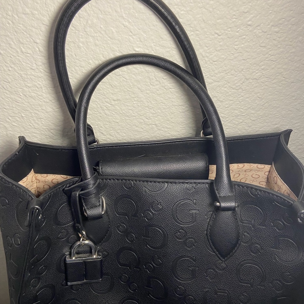 Guess Black Embossed Tote Bag - Picture 3 of 3